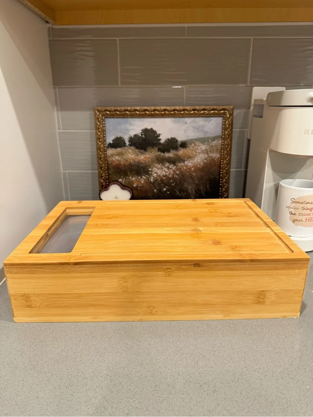 Bamboo Cutting Board with Pull-Out Drawers - Natural (NWOT)